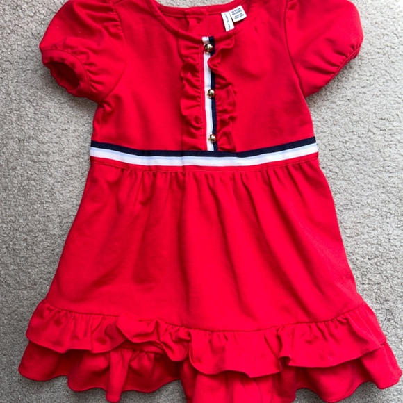 Janie and Jack baby girl red ruffle day dress 18-24 mos - Picture 5 of 6